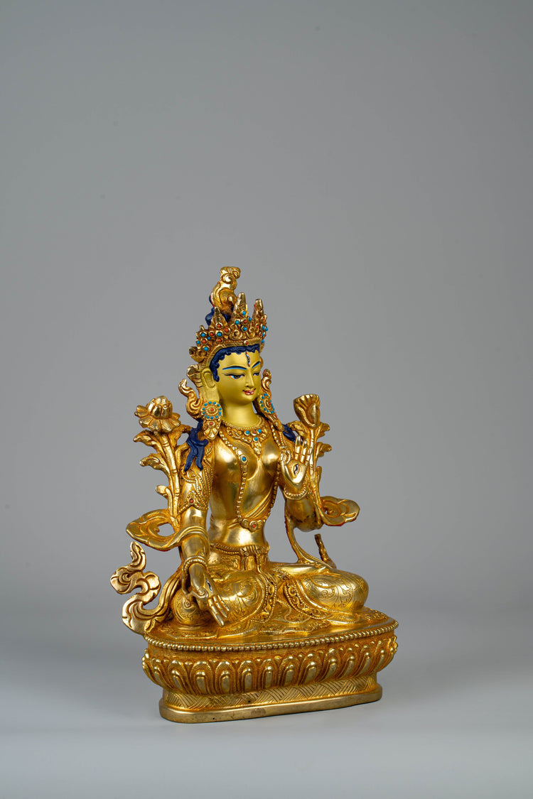 Handmade statues of White Tara