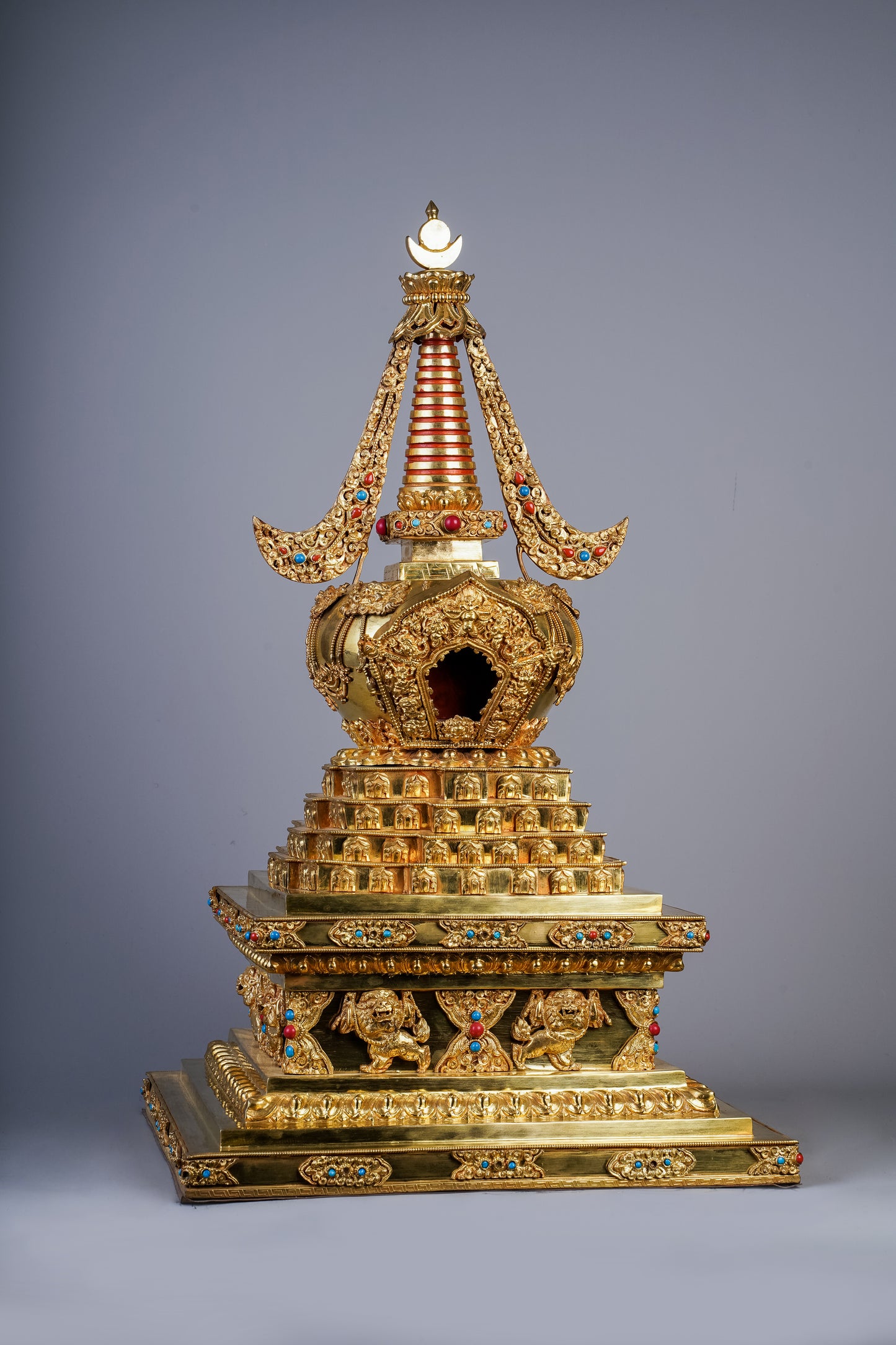 22 inch/ 56 cm Stupa of Great Miracles | ཆོ་འཕྲུལ་མཆོད་རྟེན།