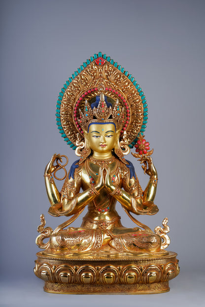 22 inch/ 56 cm Four-Armed Avalokitesvara