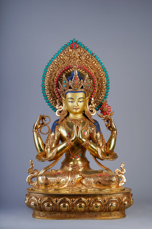 22 inch/ 56 cm Four-Armed Avalokitesvara