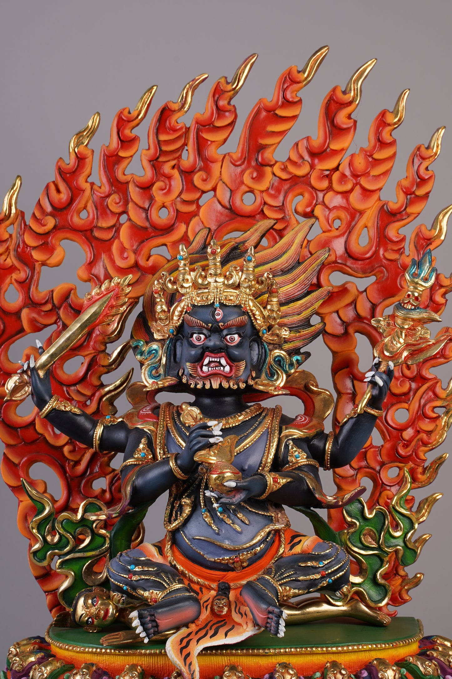 12 inch/ 33 cm Four Armed Mahakala | མགོན་པོ་ཕྱག་བཞི | 玛哈嘎拉