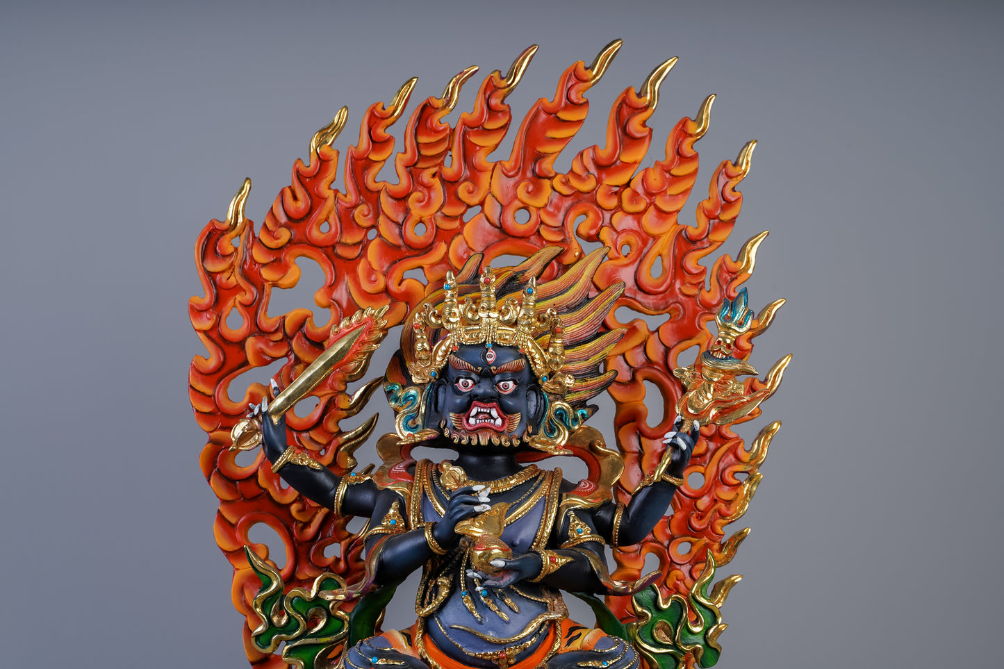 12 inch/ 33 cm Four Armed Mahakala | མགོན་པོ་ཕྱག་བཞི | 玛哈嘎拉