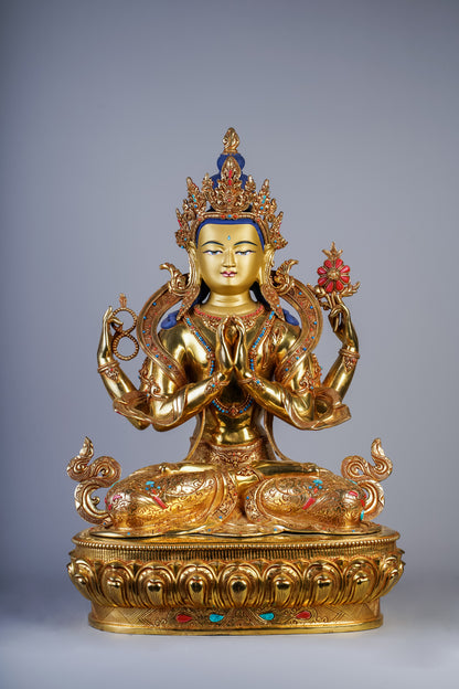 21 inch/ 53 cm Four-Armed Avalokitesvara