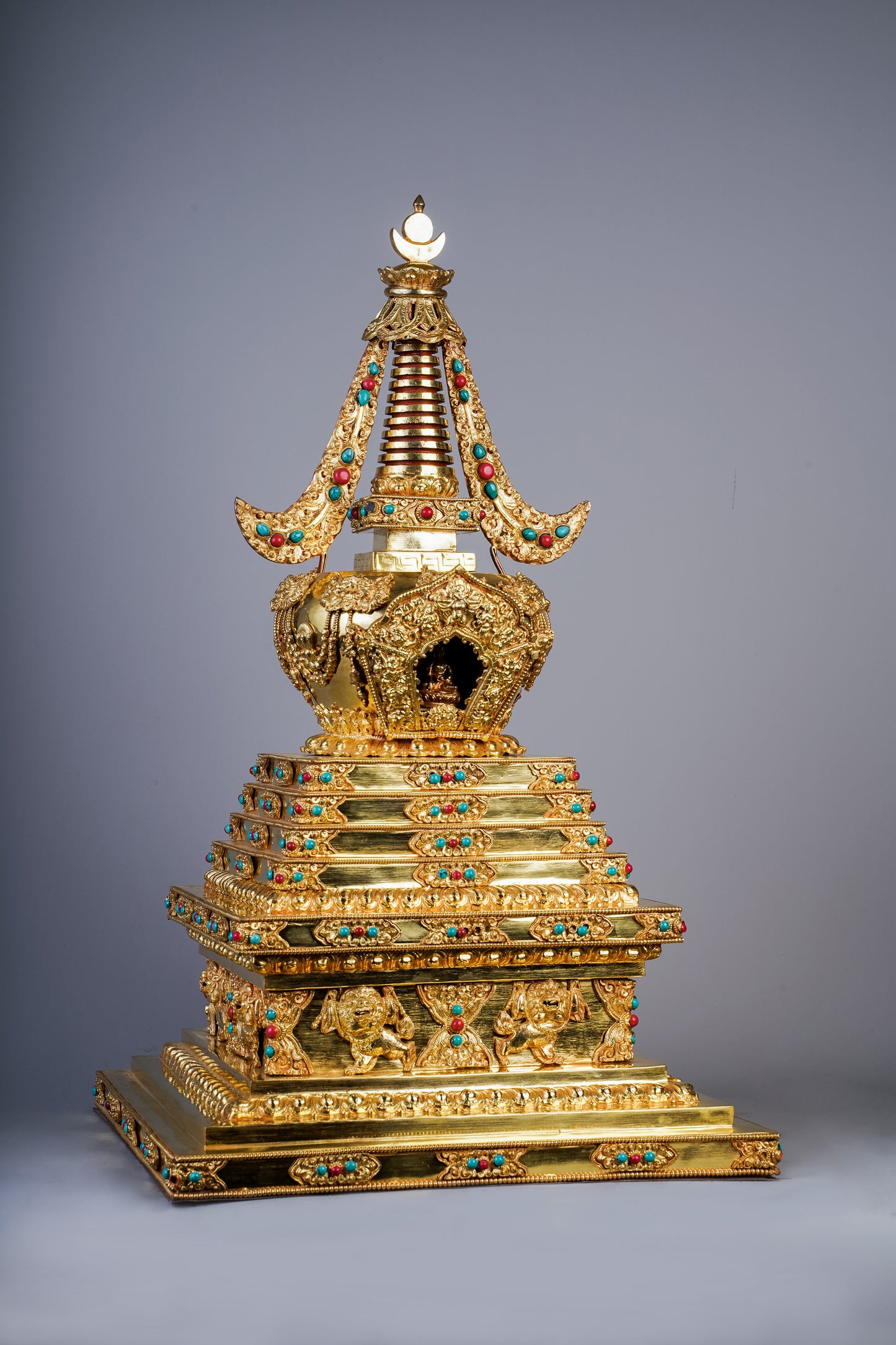 22 inch/ 56 cm The Enlightenment Stupa | བྱང་ཆུབ་མཆོད་རྟེན་ | 赞秋雕塔