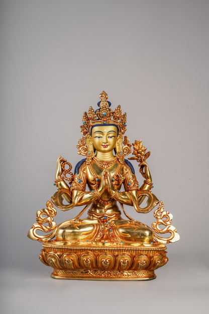 9.5 inch/ 24 cm Four-Armed Avalokitesvara