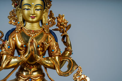 9.5 inch/ 24 cm Four-Armed Avalokitesvara