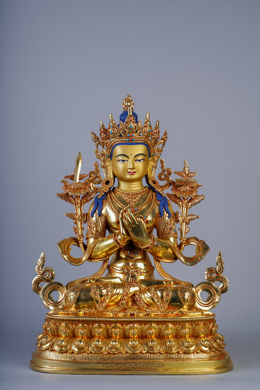 12 inch/ 34 cm White Manjushree | འཇམ་དཔལ་དབྱངས། | 文殊菩萨