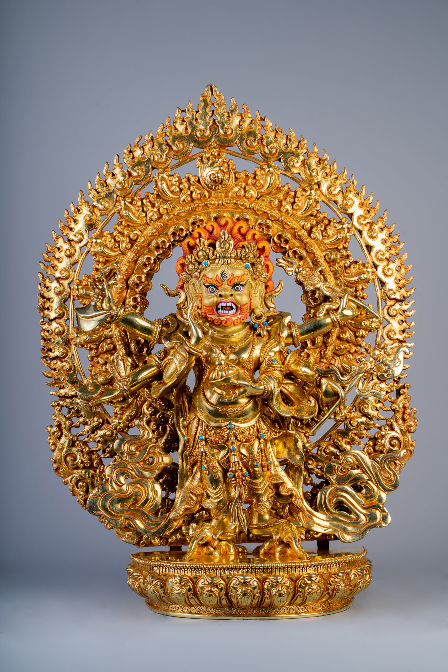 18 inch/ 47 cm Six Armed Mahakala | མགོན་པོ་ཕྱག་དྲུག | 六臂大黑天