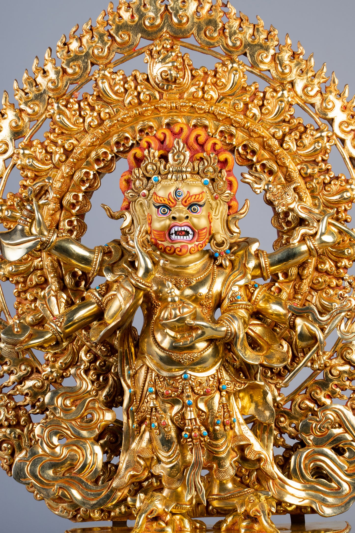 18 inch/ 47 cm Six Armed Mahakala | མགོན་པོ་ཕྱག་དྲུག | 六臂大黑天