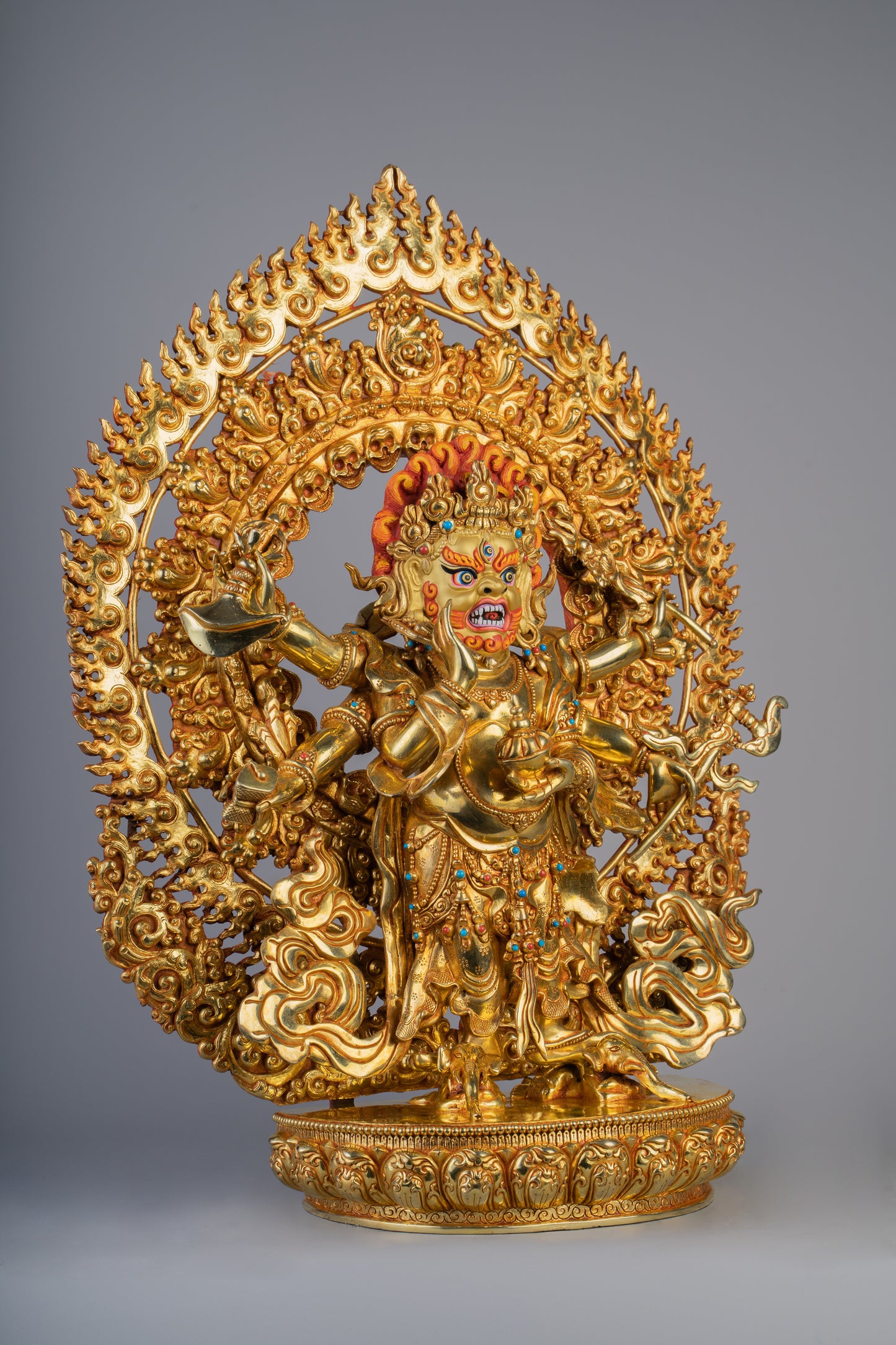 18 inch/ 47 cm Six Armed Mahakala | མགོན་པོ་ཕྱག་དྲུག | 六臂大黑天