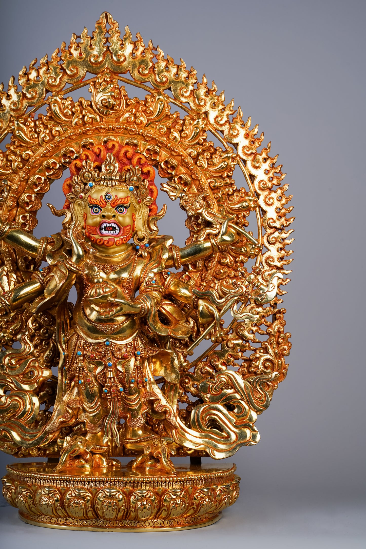 18 inch/ 47 cm Six Armed Mahakala | མགོན་པོ་ཕྱག་དྲུག | 六臂大黑天