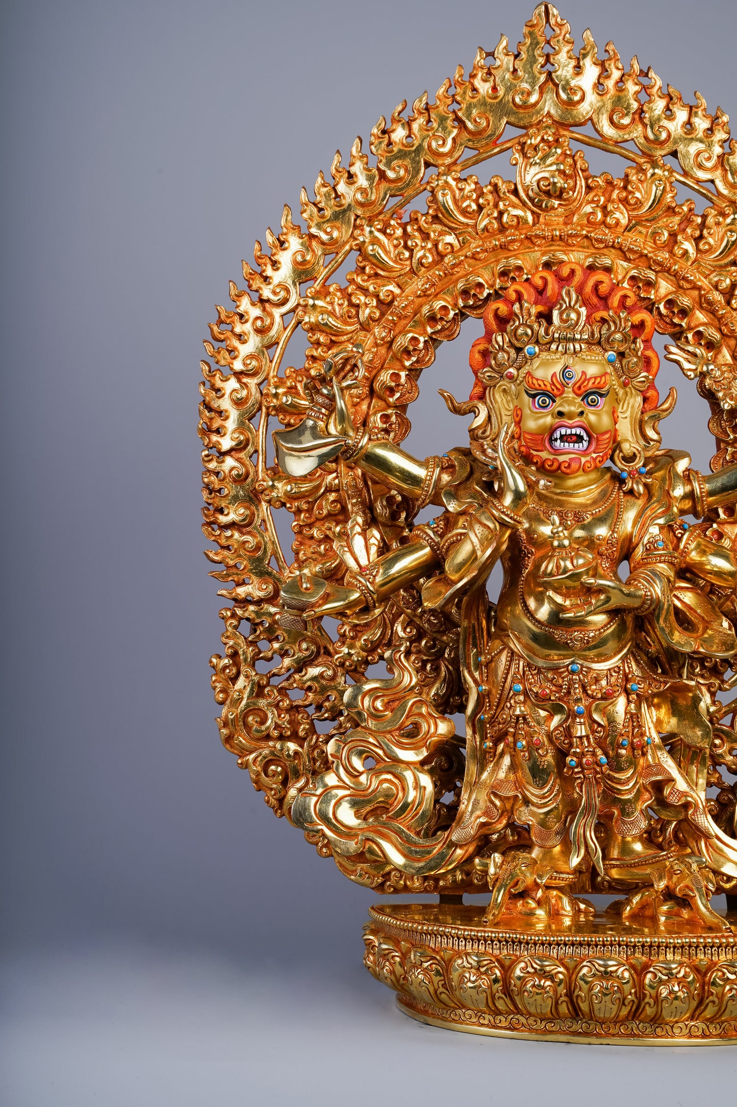 18 inch/ 47 cm Six Armed Mahakala | མགོན་པོ་ཕྱག་དྲུག | 六臂大黑天