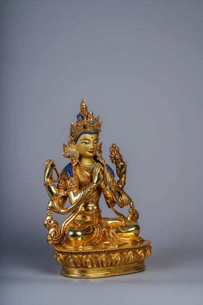 9 inch/ 24 cm Four-Armed Avalokitesvara