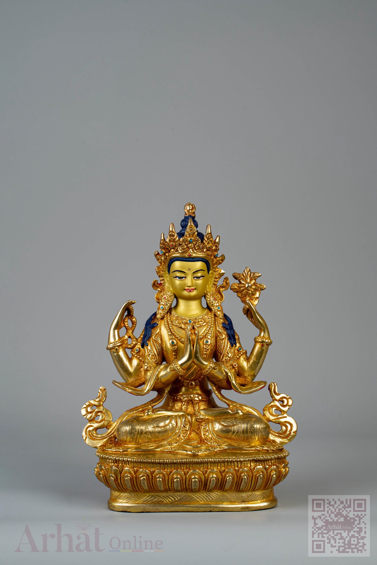 9 inch/ 23 cm Four-Armed Avalokitesvara