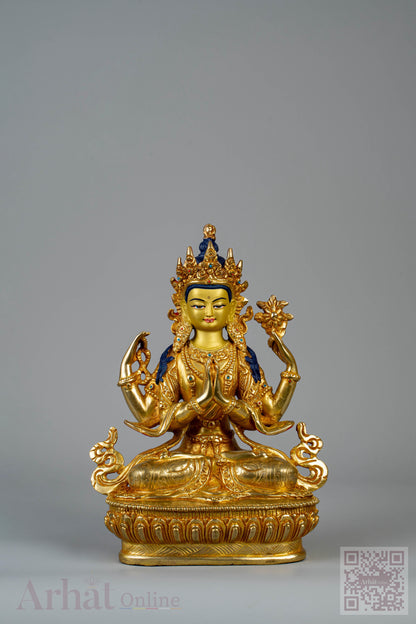 9 inch/ 23 cm Four-Armed Avalokitesvara