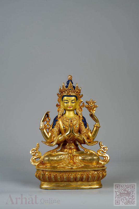 9 inch/ 23 cm Four-Armed Avalokitesvara