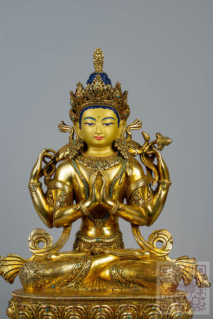 14 inch/ 36 cm Avaloketishvera | སྤྱན་རས་གཟིགས | 四臂觀音