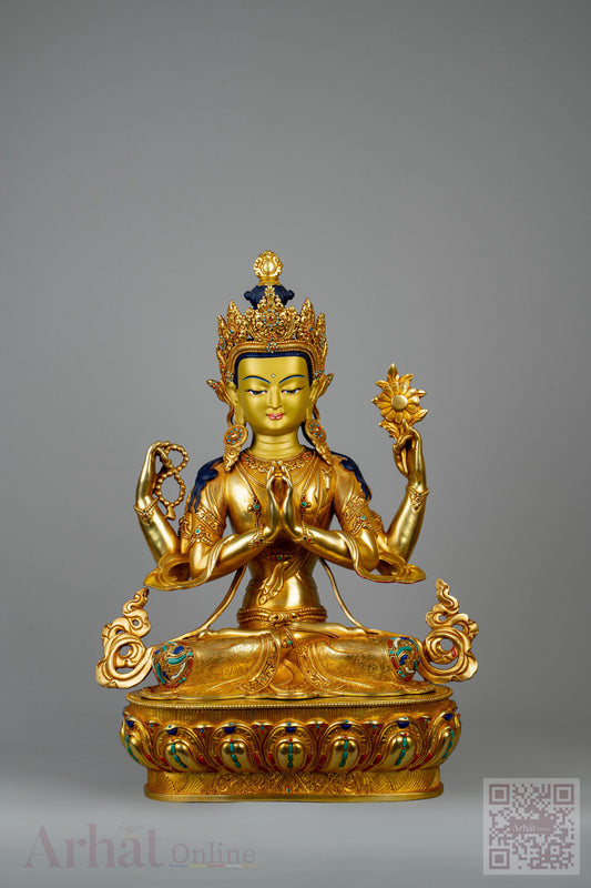 20 inch/ 52 cm Four-Armed Avalokitesvara