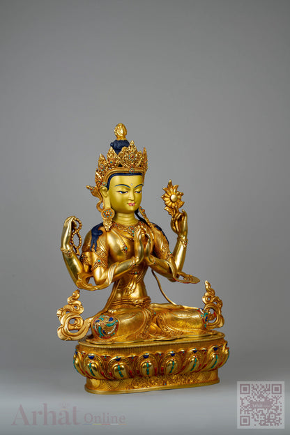 20 inch/ 52 cm Four-Armed Avalokitesvara