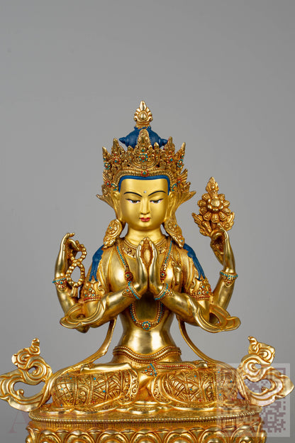 13 inch/ 34 cm Avaloketishvera | སྤྱན་རས་གཟིགས | 四臂觀音